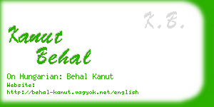 kanut behal business card